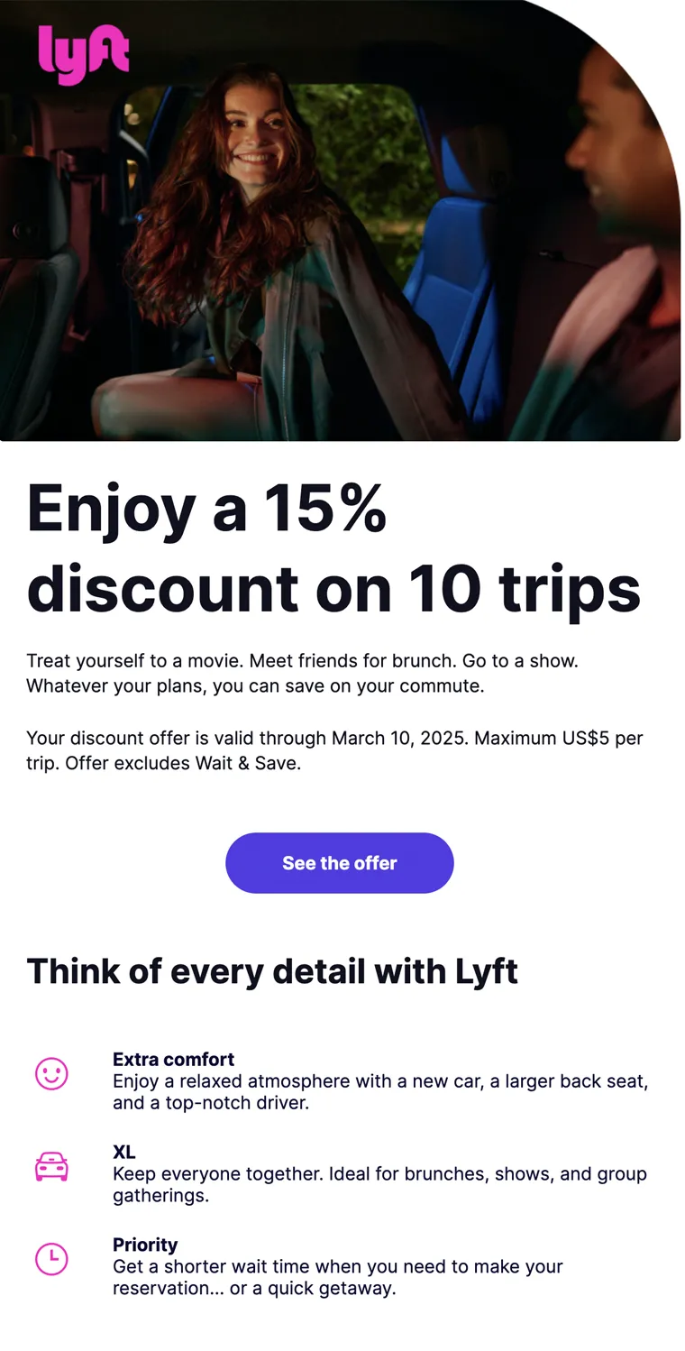 Ride discount offer