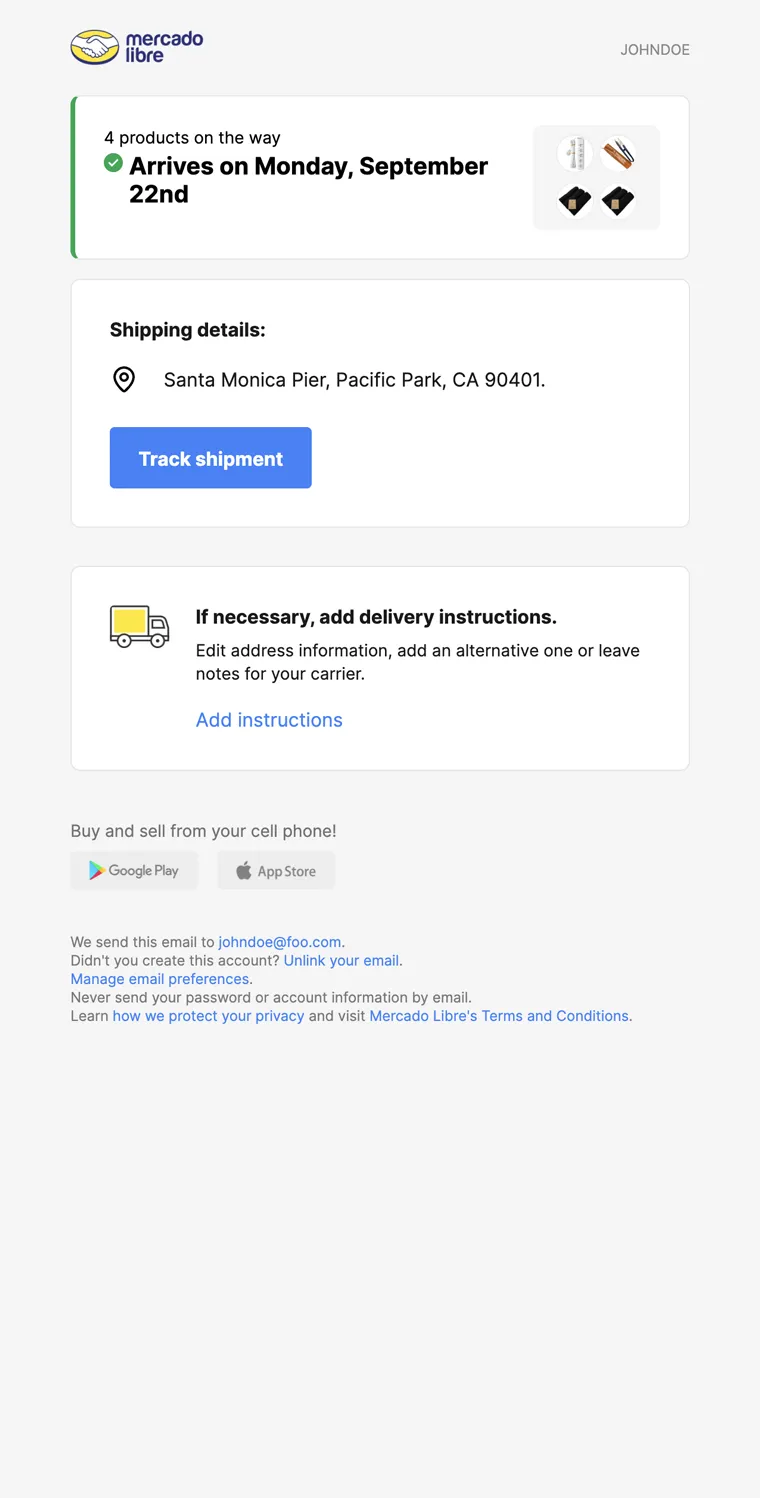 Shipment on the way